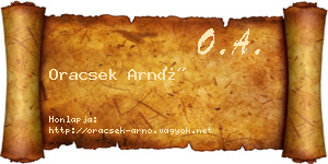 Oracsek Arnó névjegykártya